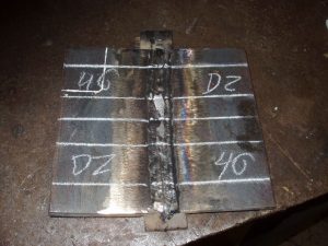 4G Welding Certification Test Plate Marked for Bend Test