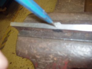 6g Test Coupon Center of Weld Marked Punch