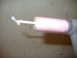 Contaminated Tungsten Electrode