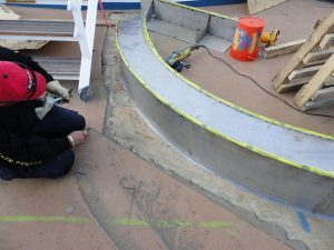 Carnival Spirit Cruise Ship water park barrier is getting installed.