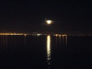 Full moon over San Francisco bay