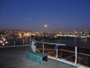 Moon over San Francisco in the BAE Systems Dry Dock