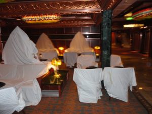 Carnival Spirit hallways at night