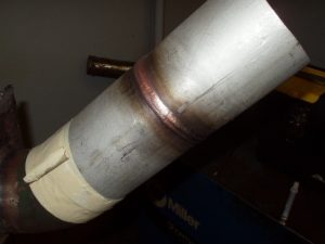 Perfect example of a stainless steel TIG weld on thin wall pipe.